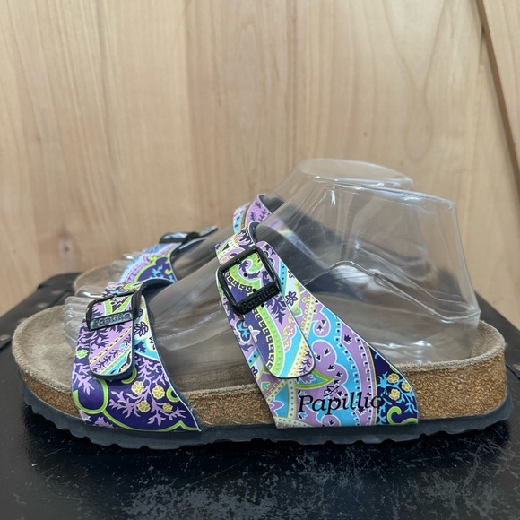 Birkenstock Papillio Sydney Sandals Size 6 Blue Purple Paisley Floral Shoes - Picture 4 of 16